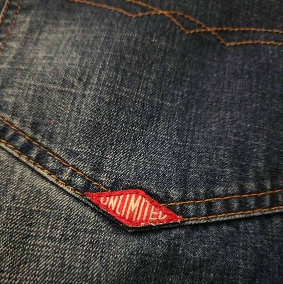 Rare Vintage x 90s UNLIMITED Distressed Blue Jean - Picture 3 of 12